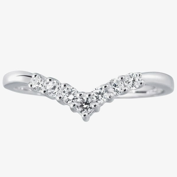 T. H. Baker Platinum Diamond Half-Eternity Wishbone Ring HET125(2.5)