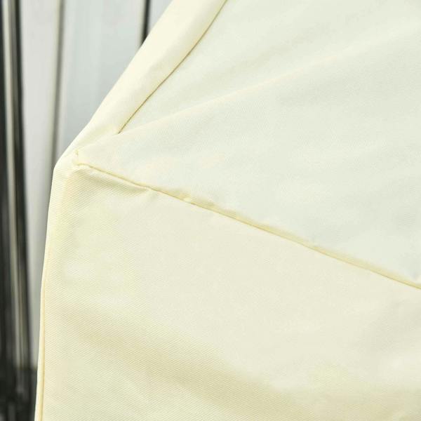 Beige sofa cover stitched side seam close-up
