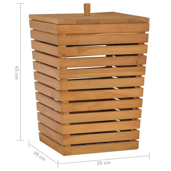 Berkfield Laundry Basket 30x30x45 cm Solid Teak Wood