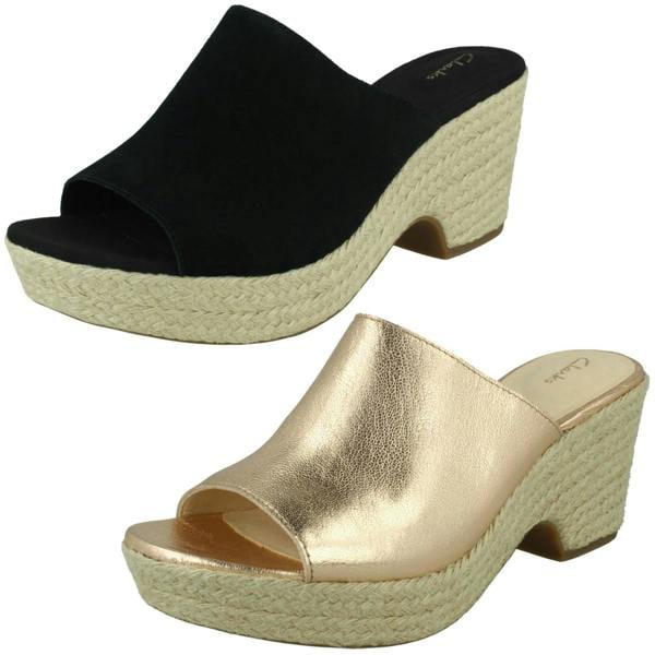 Clarks Ladies Clarks Espadrille Style Wedge Sandals Maritsa Mule
