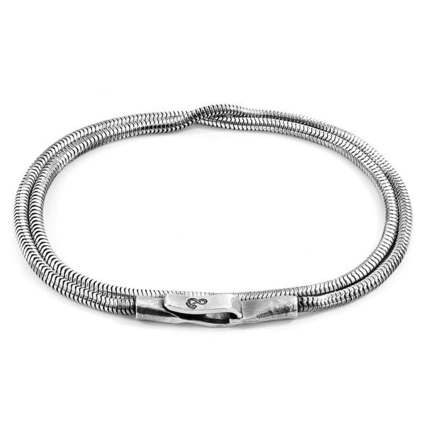 Anchor & Crew Gallant Double Sail Silver Chain Bracelet