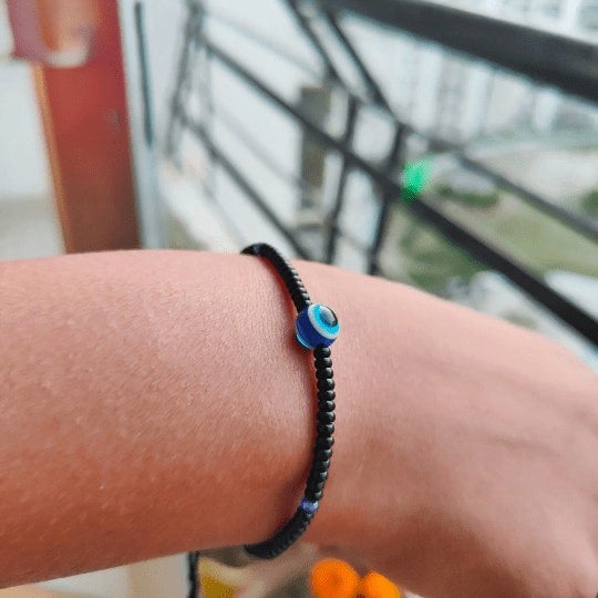 Blue Evil Eye Nazaria Silver Bracelet