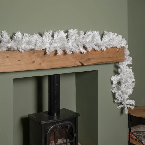 Samuel Alexander 2.7m (9ft) White Christmas Garland with PVC Branches