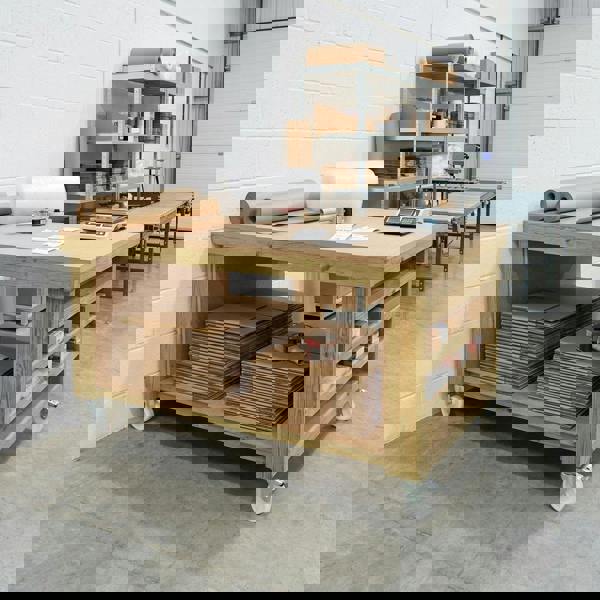 Arbor Garden Solutions Wooden Workbench MDF Top with Extra shelving Depth-3ft