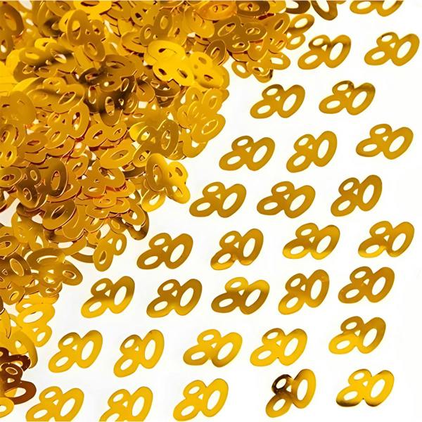 80th Birthday Gold Foil Confetti Family Pack for Table Decor and Celebration Displays image 6