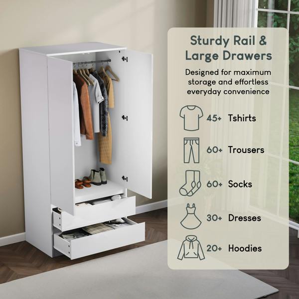 Vida Designs Glinton 2 Door 2 Drawer Wardrobe