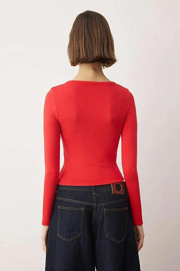 WOVCOR Full Front Snap Fitted Knit Blouse