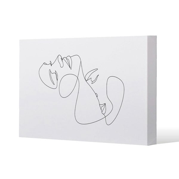 Benjamin Tate Design man and woman touch by one line (Canvas Print)