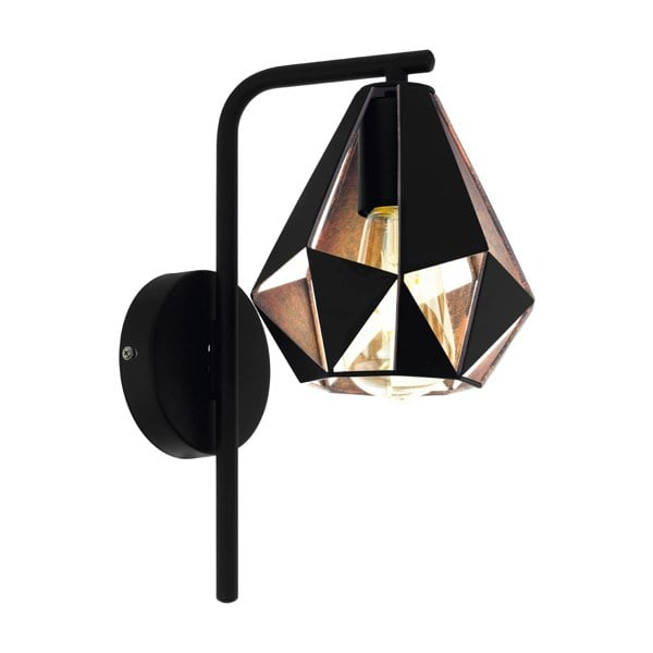 EGLO Carlton 4 1-Light Geometric Black And Copper Wall Lamp