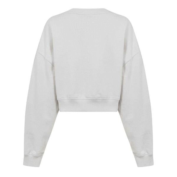Calvin Klein Womens/Ladies Institutional Drop Shoulder Crop Sweatshirt - Moonbeam - 