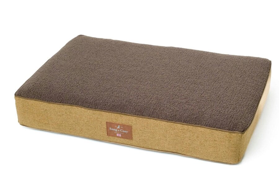 Snug and Cosy Pets Heritage Tweed Orthopaedic Pet Lounger - Comfort & Support - 90 × 60 × 15 cm - 35"  - Classic Autumn - 1