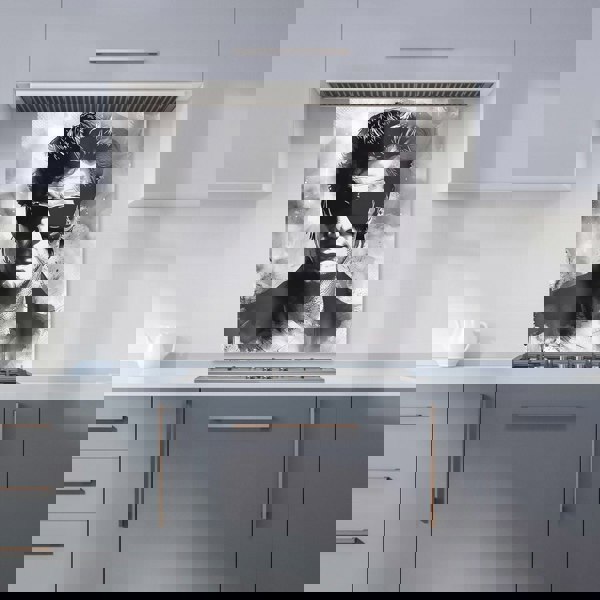 Warren Reed - Designer Cool Icon in Monochrome Kitchen Splashback