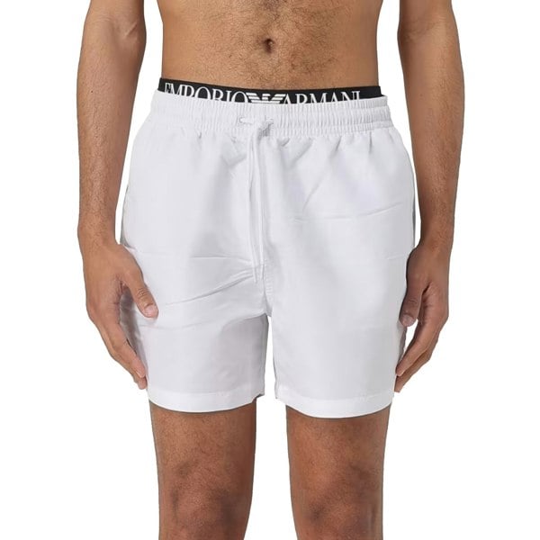 Emporio Armani Beach Double Waistband Swim Shorts White
