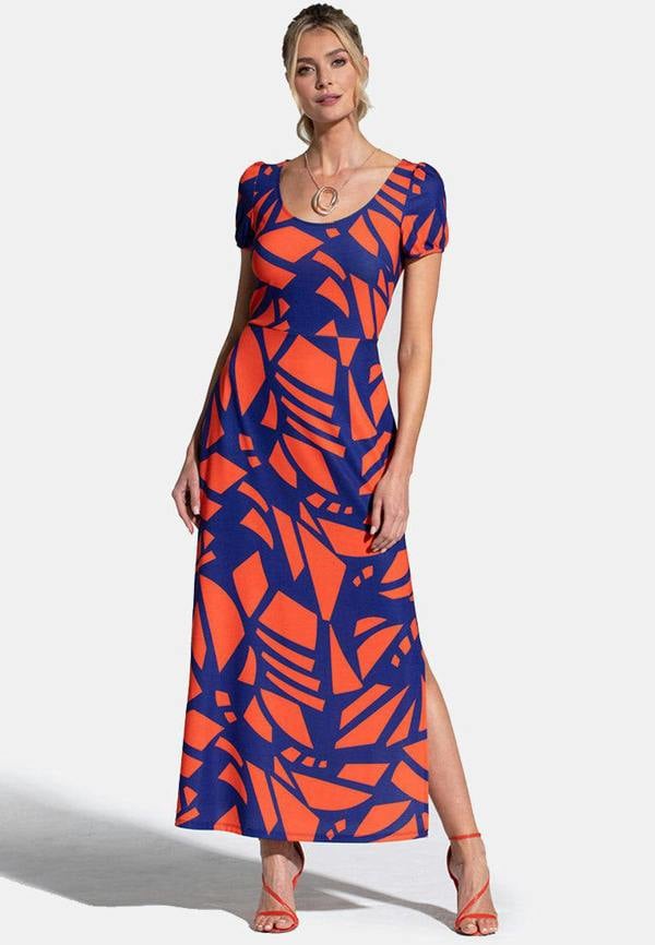 HotSquash Split Hem Scoop Neck Maxi Dress