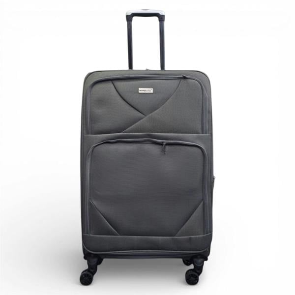 Infinity Luggage Soft Shell Lightweight Nylon Suitcase Set 4 Wheel Travel Case Holiday Bags