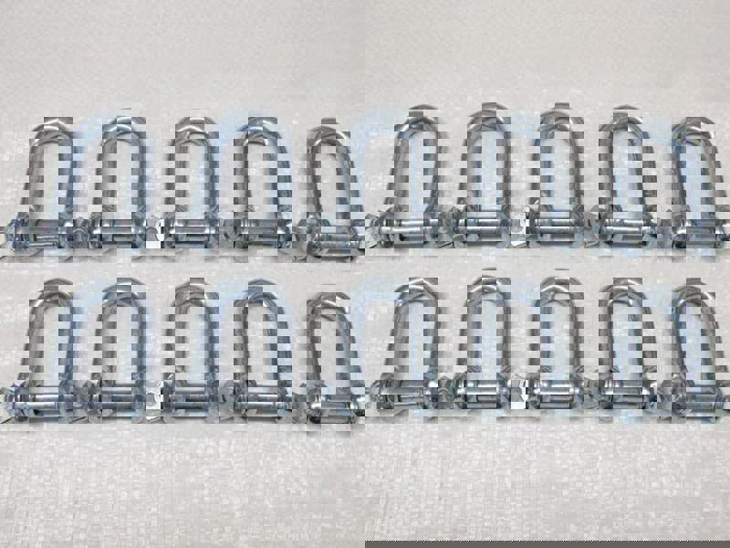 x10 16MM Galvanised Commercial Dee Shackles - Chain Connector Caravan Tether
