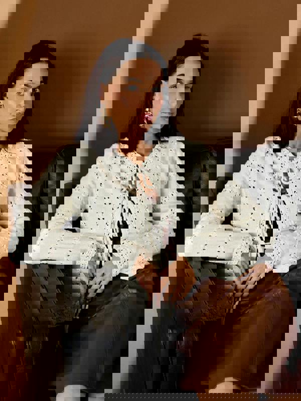 GWD Rachel Cream Crochet Knit Cardigan