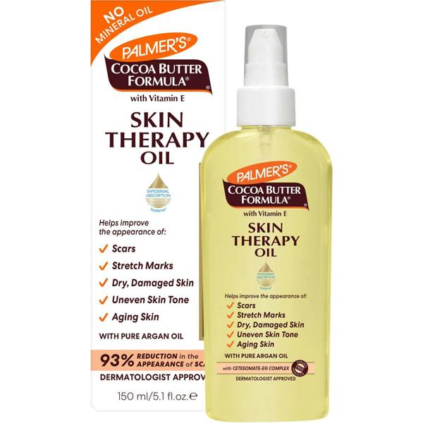 Cocoa Butter and Vitamin E to help moisturize and smooth scars, stretch marks, dry, uneven skin and aging skin.