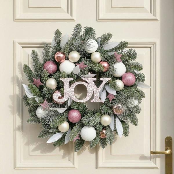 Garden Greatness Large Joy Festive Christmas Door Wreath