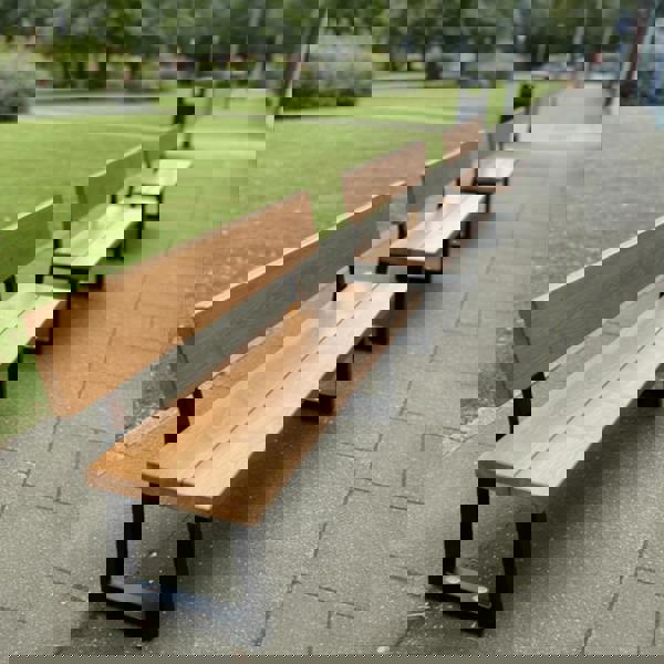 TRL Furniture Chunky & Sturdy Commercial Outdoor Bench with Back