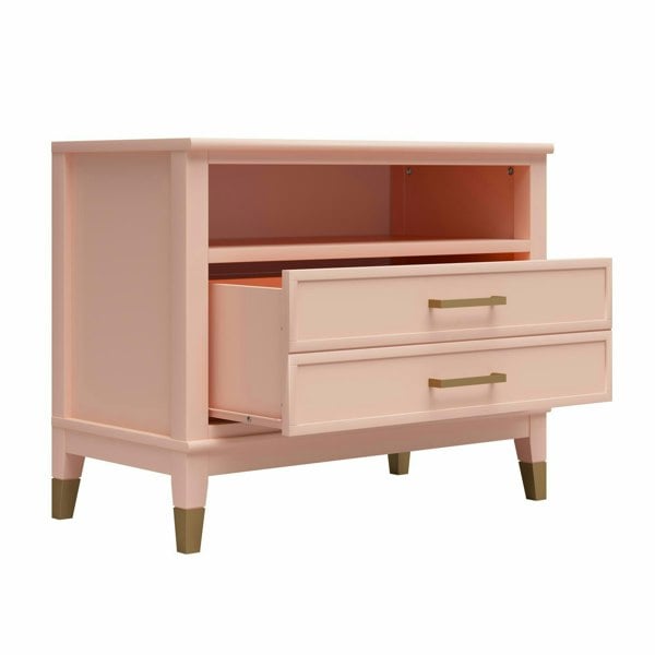 Dorel Home Westerleigh Wide Nightstand Pale Pink