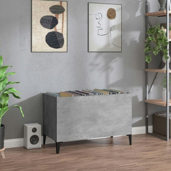 Berkfield Record Cabinet Concrete Grey 74.5x38x48 cm Engineered Wood