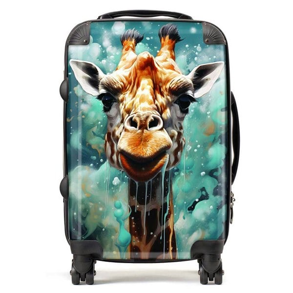 Warren Reed Splashart Giraffe Face Suitcase