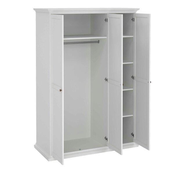 Wyld Haus Osaka Farmhouse White Wooden Wardrobe 3 Doors