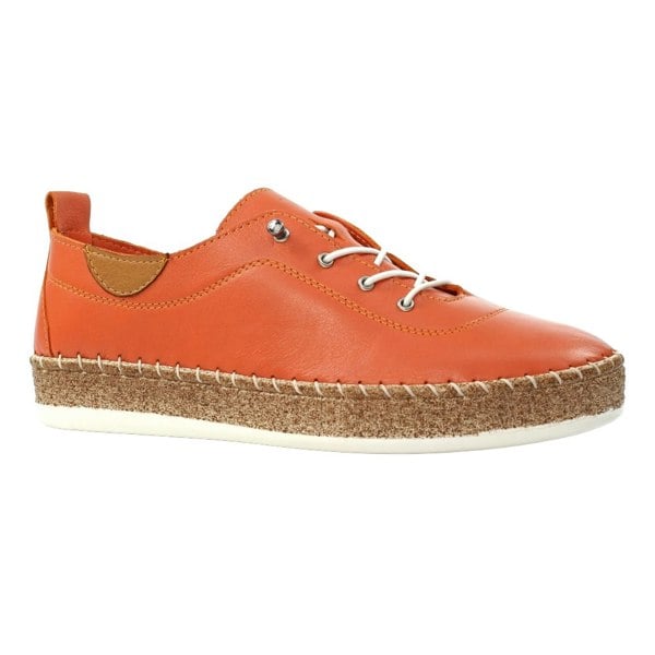 Lunar Womens Evie Leather Plimsolls - Orange