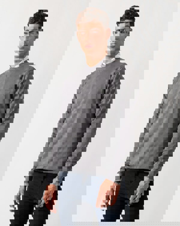 BOSS Orange Westart Mens Crew Neck Sweatshirt With Logo Patch - Open Grey 062