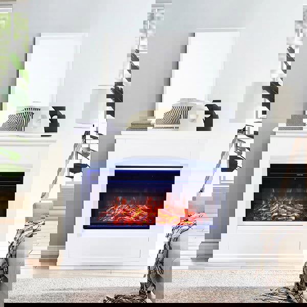 34 Inch Electric Fireplace Suite Temperature Adjustment Room Heater 1800W Fireplaces Living and Home