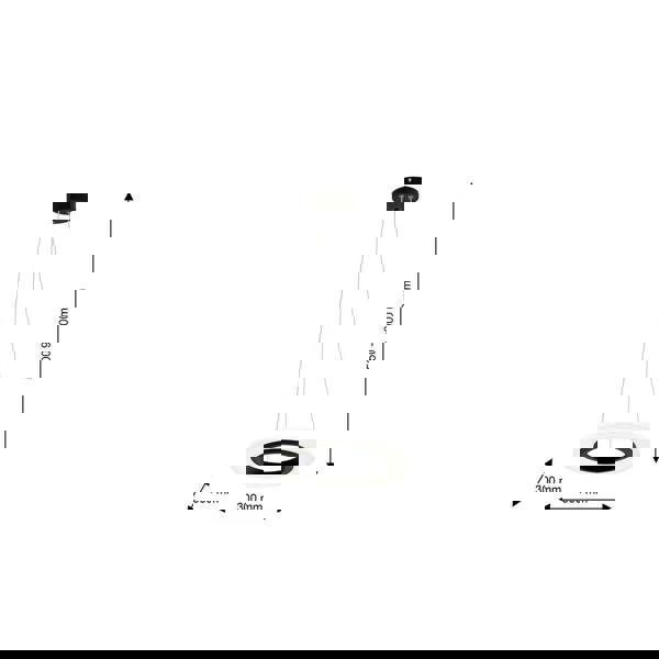 Milagro Cosmo Black LED Pendant Lamp Stylish Ring Lights