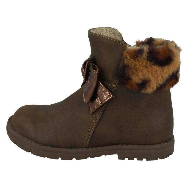 Spot On Girls Spot On Fur Collar Ankle Boots H4183