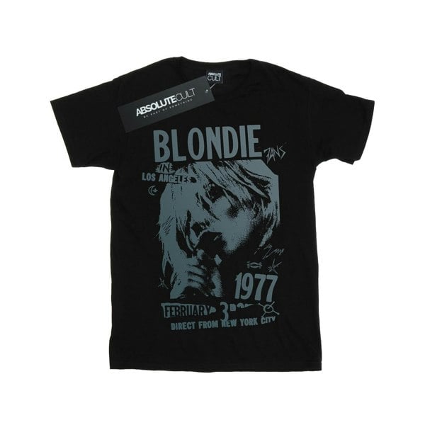 Blondie Mens Tour 1977 Chest T-Shirt - Black