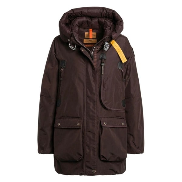 Parajumpers MAUD PWJKMA34 357 OBSIDION Dark Brown Long Down Jacket Womens S
