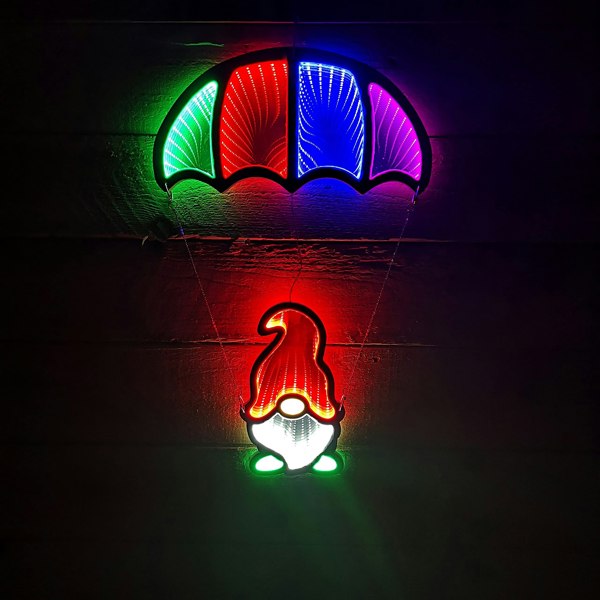 Samuel Alexander 60cm Infinity Light up Hanging Parachute Gonk Christmas Decoration with Multi-Coloured LEDs