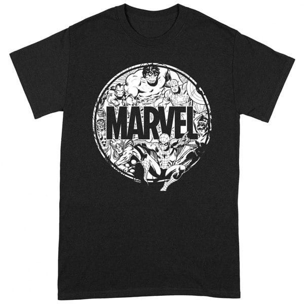 Marvel Unisex Adult Characters T-Shirt - Black/White