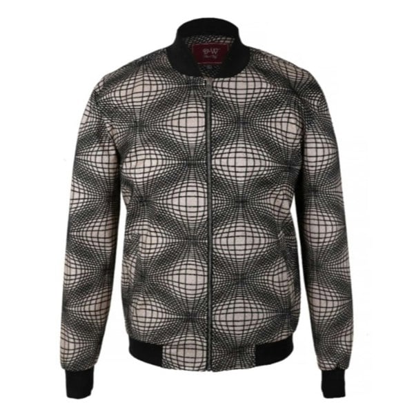 David WeJ Washington Velvet Geometric Glitter Jacket - Cream Black