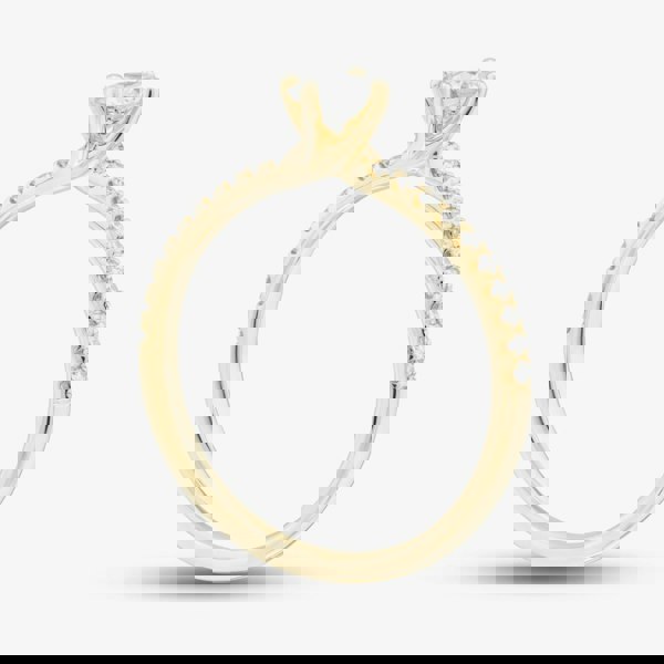 1888 Collection 9ct Yellow Gold 0.48ct Brilliant Cut Diamond Twist Solitaire Shoulder Set Ring RSP01-9Y-0.33-H-SI2