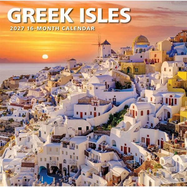 Greek Isles Calendar 2027, Wall Calendars, Month To View, Travel, Gift