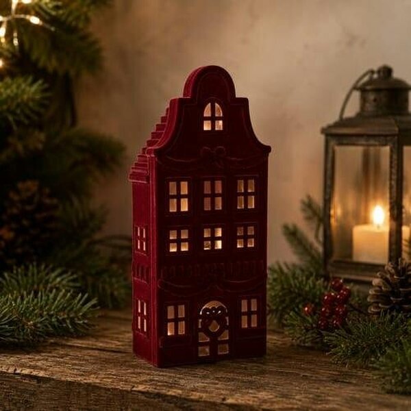 Garden Greatness Christmas Flocked Light-Up House