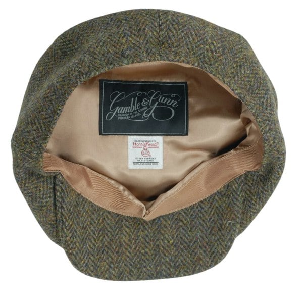 Gamble & Gunn Taransay Green - 8 Panel British Made Harris Tweed Cap 