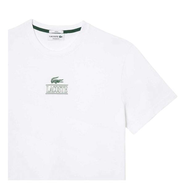 Lacoste Mens Embroidered Logo Cotton T-Shirt - White - 
