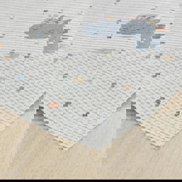 Livabliss Lillian-Kids Beige Blue Orange Grey Washable Rug for Children's Rooms