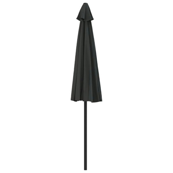 Berkfield Balcony Parasol with Aluminium Pole Black 270x144x222 cm Half