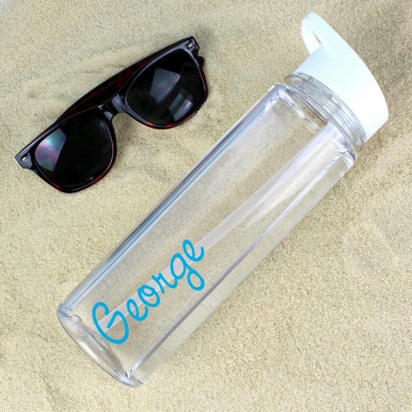 Personalised Blue Water Bottle - alternative angle
