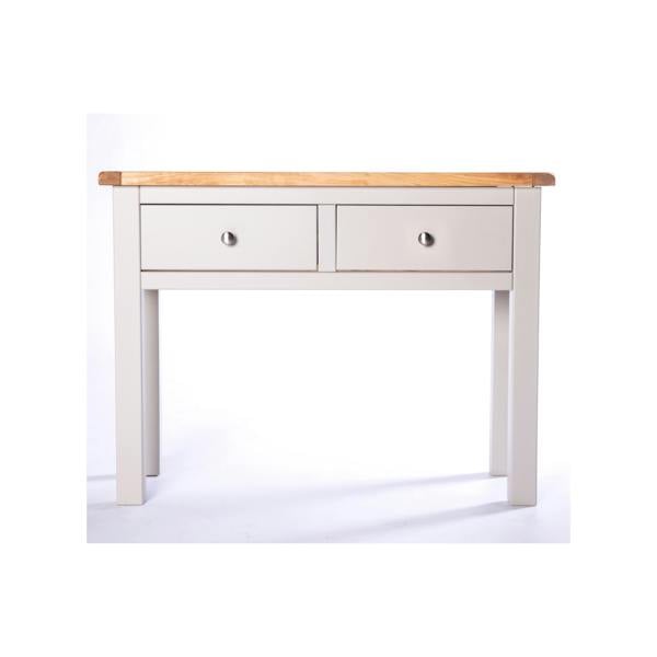 Argenta Light Grey 2 Drawer Console Table Satin Chrome Knob