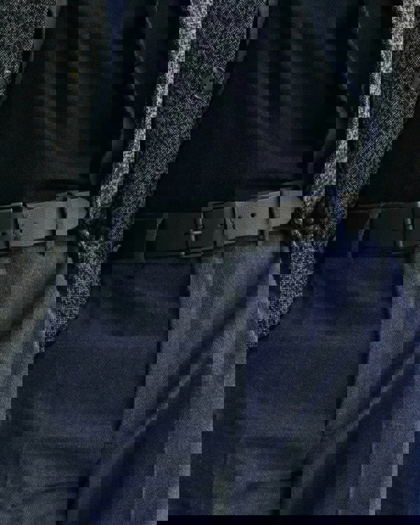 GANT Mens Tonal Buckle Leather Belt - 5 Black