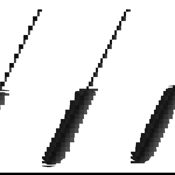 Black toilet brush and holder