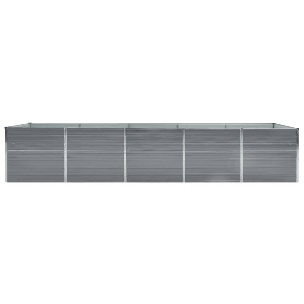 Berkfield Garden Raised Bed Galvanised Steel 400x80x45 cm Grey